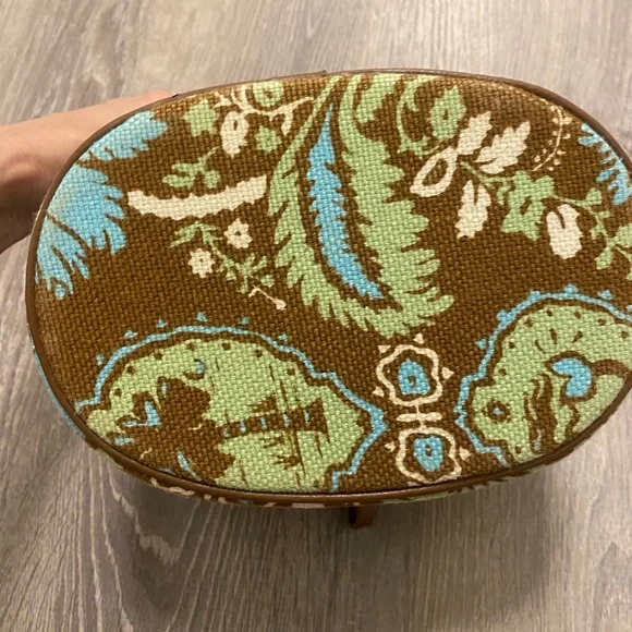 Spartina Daufuskie Island Brown Green Blue Zip Cosmetic Makeup Bag - Picture 9 of 15